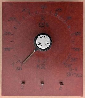 Nahaufnahme eines analogen Messgeräts oder Widerstandsprüfers