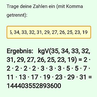 Rechner für das kleinste gemeinsame Vielfache