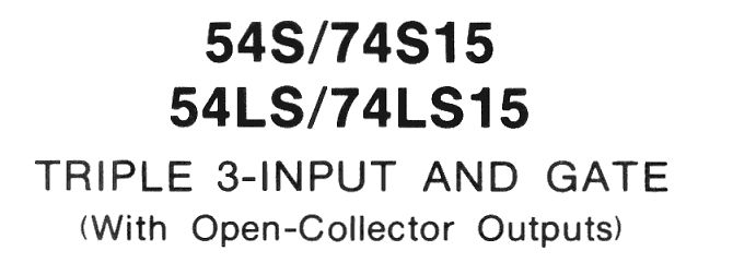 Text zu 54S/74S15 und 54LS/74LS15 Logikgattern