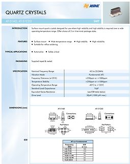 Datenblatt für NDK AT-51AD und AT-51CD2 Quarz-Kristalle