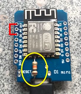 ESP8266 NodeMCU Modul mit Markierungen