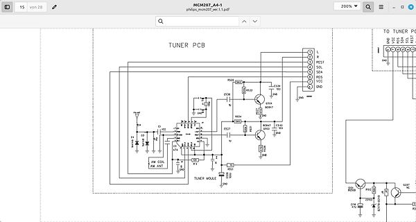 Schaltplan eines Tuner-PCB