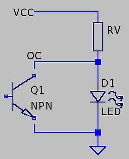 Schaltplan mit NPN-Transistor, LED und Potentiometer