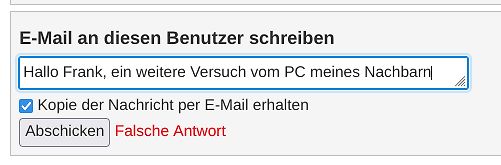 E-Mail Eingabefeld in einem Forum