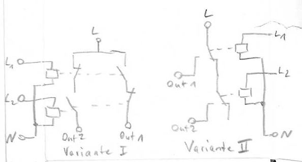 Handgezeichnete Schaltpläne Variante I und Variante II