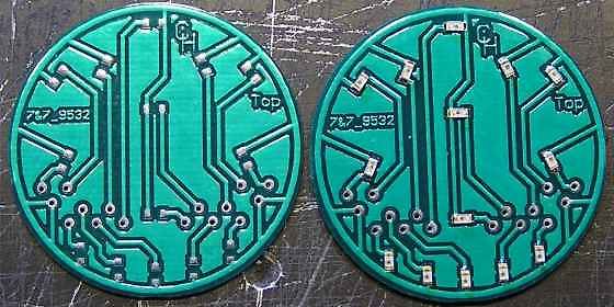 Zwei kreisförmige Leiterplatten-Layouts