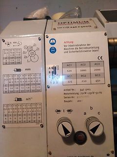 Typenschild einer Optimum Maschine