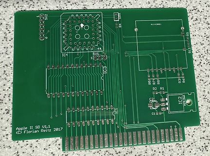 Grüne Leiterplatte für Apple II SD V1,1