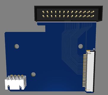 3D-CAD-Modell einer Leiterplatte mit Steckverbindern