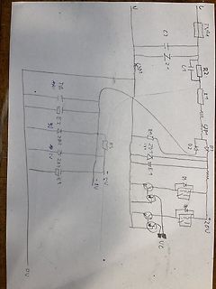 Handgezeichneter Schaltplan eines Netzteils