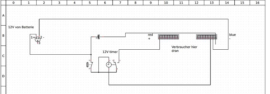 Schaltplan einer 12V Timer-Schaltung