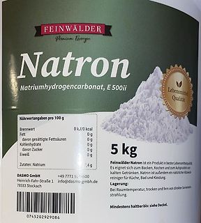 Verpackung von Feinwälder Natron