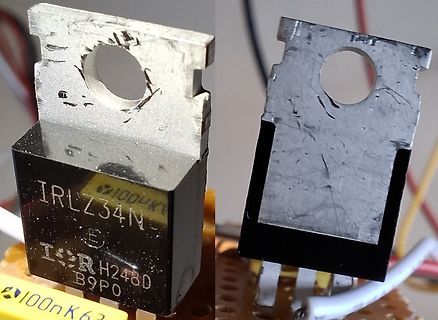 Nahaufnahme eines IRLZ34N MOSFETs