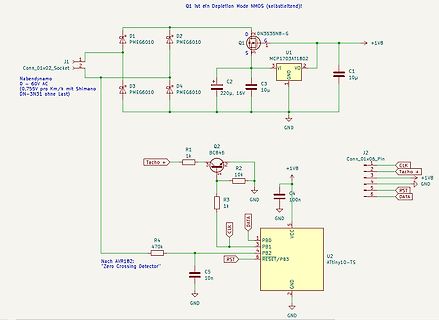 Schaltplan mit Spannungsregler und Mikrocontroller