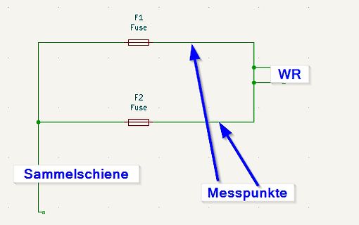 Schaltplan mit Sicherungen und Messpunkten