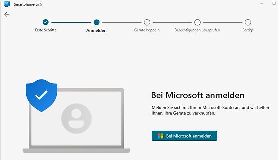 Anmeldebildschirm der Smartphone-Link App