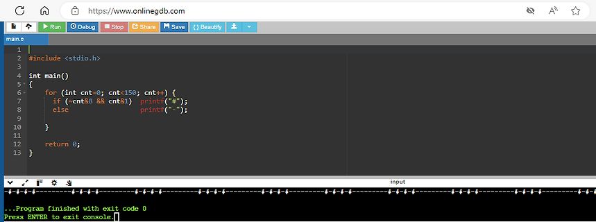 C-Programmcode in Online-Compiler