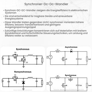 Präsentationsfolie über Synchron-DC-DC-Wandler mit Schaltplänen
