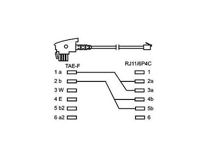 Belegungsplan TAE-F zu RJ11/6P4C