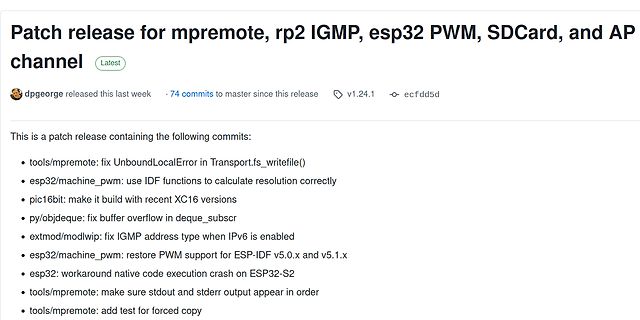 GitHub Release Notes für Software-Patch