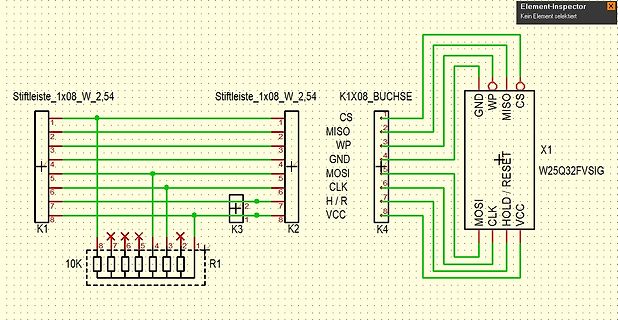 Schaltplan einer W25Q32FVSIG Flash-Speicher Anbindung