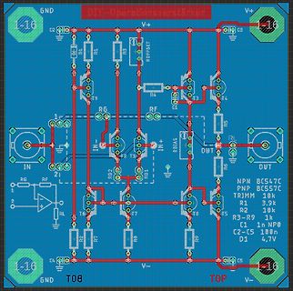 Leiterplatten-Layout eines DIY-Operationsverstärkers