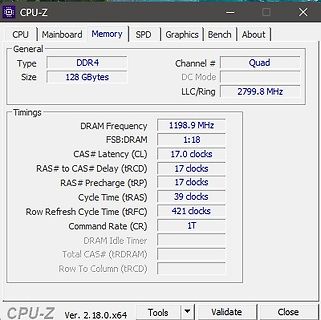 CPU-Z Memory Informationen