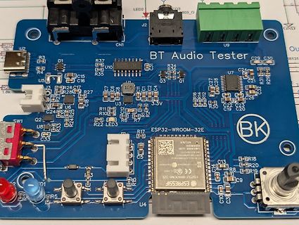BT Audio Tester Leiterplatte mit ESP32-WROOM-32E