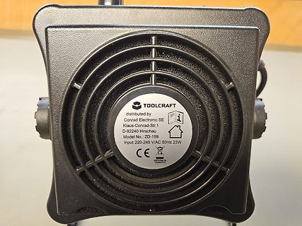 Rückansicht eines Toolcraft Lüfters
