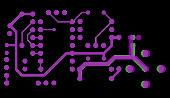 CAD-Ansicht eines Leiterplatten-Layouts