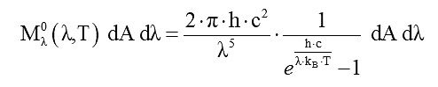 Mathematische Formel des Planckschen Strahlungsgesetzes