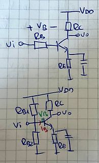 Handgezeichnete Schaltpläne von Transistorschaltungen