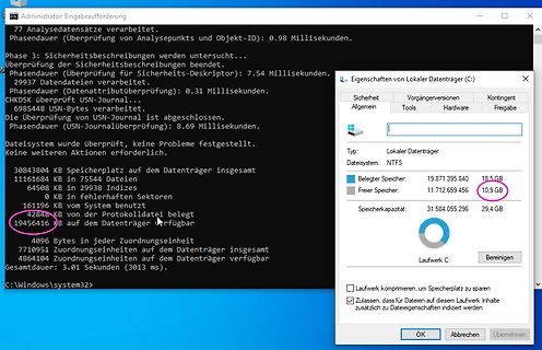 Windows Eigenschaften von lokalem Datenträger