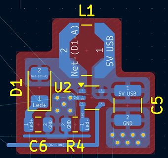 PCB-Layout Ausschnitt mit Bauteilbeschriftungen