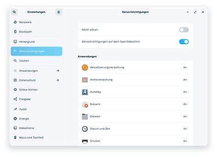 Screenshot der Benachrichtigungseinstellungen eines Betriebssystems