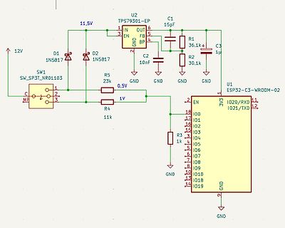 Schaltplan mit ESP32-C3 und Spannungsregler