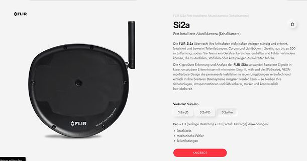 FLIR Si2a Akustikkamera Produktseite