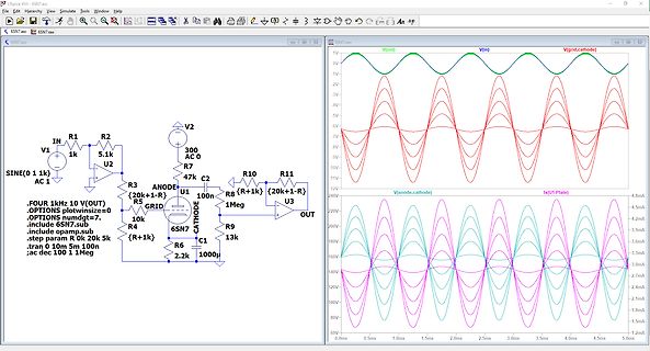 Schaltplan und Simulationsergebnisse in LTspice