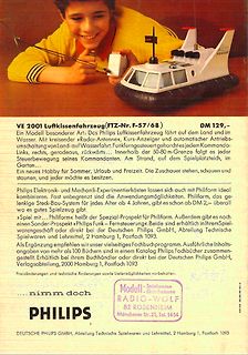 Werbeanzeige für Philips Luftkissenfahrzeug
