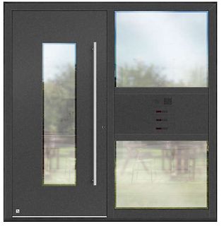 Moderne Haustür mit Glaselementen
