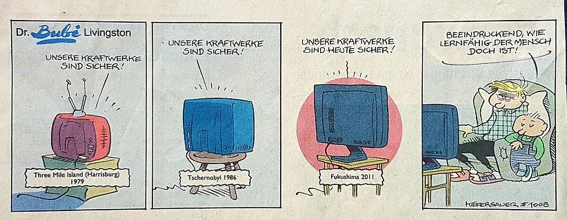 Comic-Strip über Kernkraftunfälle