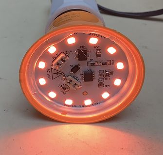 Innenansicht einer LED-Leuchtmittel Leiterplatte