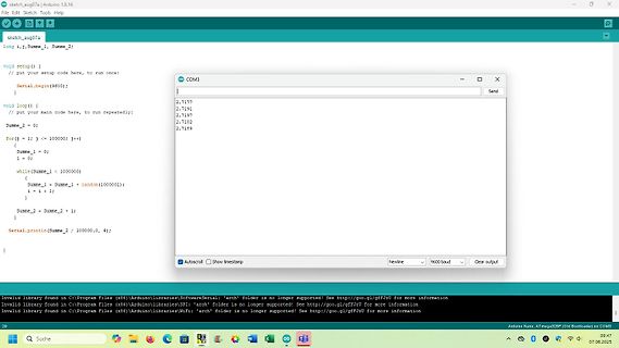 Arduino IDE Code und Serieller Monitor