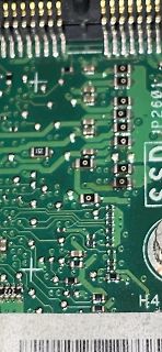 Nahaufnahme einer Leiterplatte mit SMD-Bauteilen