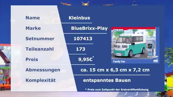 Produktdatenblatt eines BlueBrixx-Play Kleinbus Spielsets