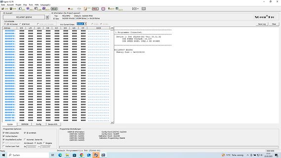 Software-Screenshot eines PIC-Programmierers