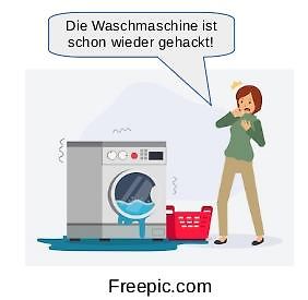 Comic über eine gehackte Waschmaschine