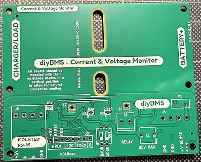 Leiterplatte eines diyBMS Current & Voltage Monitors