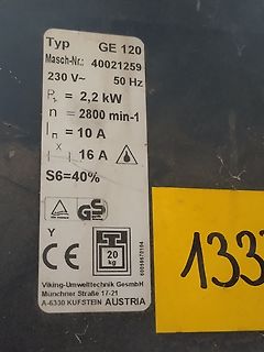 Typenschild eines Elektromotors