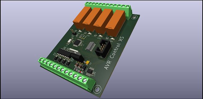 3D-Modell einer AVR Control XS Leiterplatte